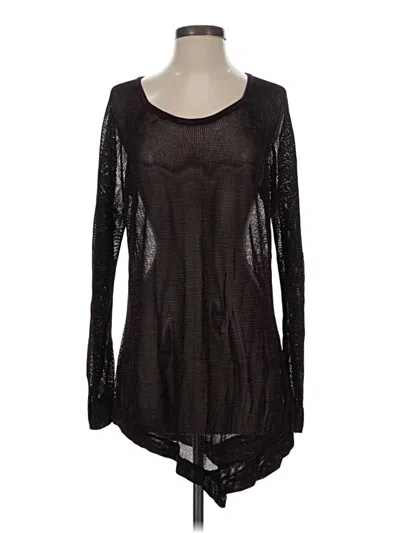 Pre-owned Rock&republic Long Sleeve Top Black Keyhole Neckline Tops