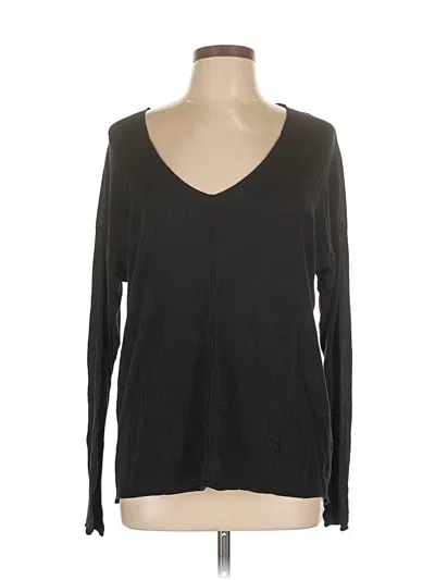 Pre-owned Rock&republic Long Sleeve Top Black V Neck Tops