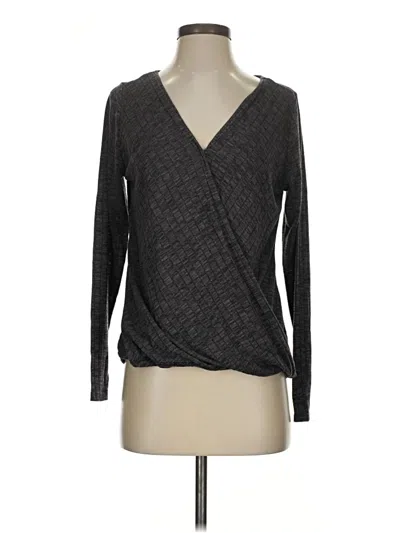 Pre-owned Rock&republic Long Sleeve Top Gray V-neck Tops