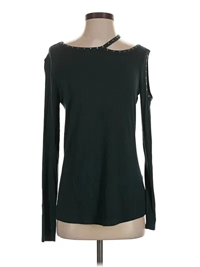 Pre-owned Rock&republic Long Sleeve Top Green Cold Shoulder Neckline Tops