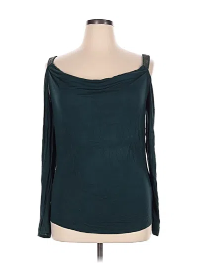 Pre-owned Rock&republic Long Sleeve Top Teal Boatneck Tops