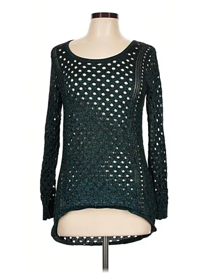 Pre-owned Rock&republic Long Sleeve Top Teal Square Neckline Tops
