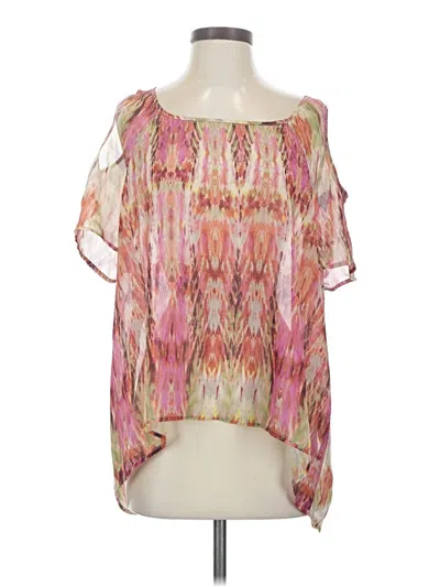 Pre-owned Rock&republic Short Sleeve Blouse In Pink