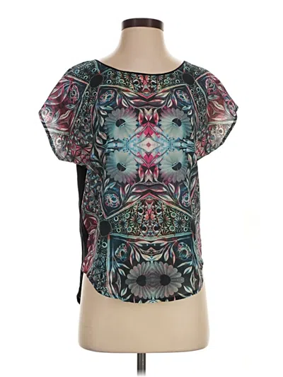 Pre-owned Rock&republic Short Sleeve Blouse In Teal