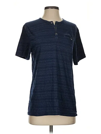 Pre-owned Rock&republic Short Sleeve Henley Shirt In Blue