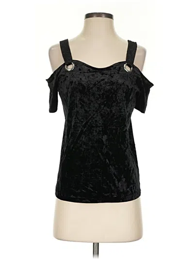 Pre-owned Rock&republic Short Sleeve Top Black Cold Shoulder Neckline Tops