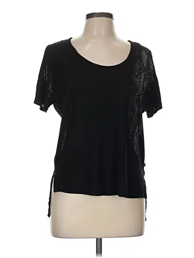 Pre-owned Rock&republic Short Sleeve Top Black Scoop Neck Tops