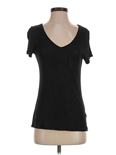 Pre-owned Rock&republic Short Sleeve Top Black Sweetheart Neckline Tops