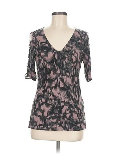 Pre-owned Rock&republic Short Sleeve Top Gray Cold Shoulder Neckline Tops