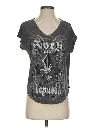 Pre-owned Rock&republic Short Sleeve T-shirt In Gray