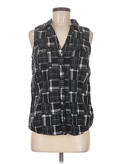 Pre-owned Rock&republic Sleeveless Button Down Shirt In Black