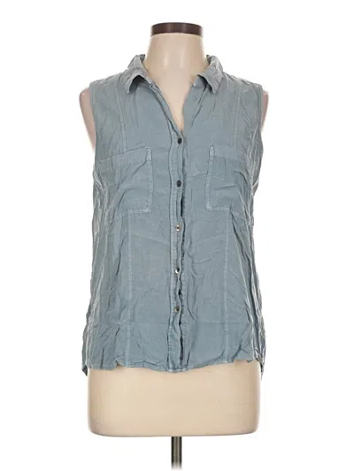 Pre-owned Rock&republic Sleeveless Button Down Shirt In Blue