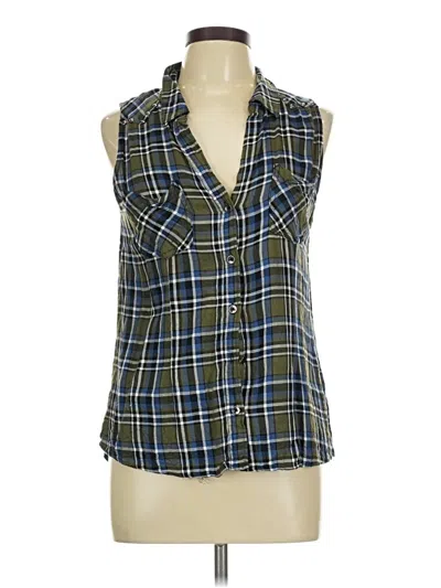 Pre-owned Rock&republic Sleeveless Button Down Shirt In Blue