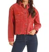 Rock And Roll Cowgirl Corduroy Snap Shacket In Rust