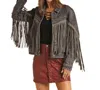 Rock And Roll Cowgirl Fringe Jacket In Black