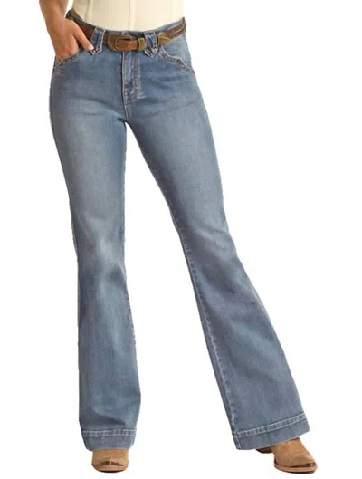 Rock And Roll Cowgirl High-rise Trouser Jean In Medium Vintage In Blue