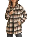Rock And Roll Cowgirl Plaid Coat In Black/white In Multi
