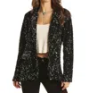 Rock And Roll Cowgirl Sequin Velvet Blazer In Black In Black