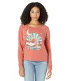 Rock And Roll Cowgirl T-shirt Women's Red Graphic Print Pullover Gbo8 In Pink