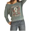 Rock And Roll Cowgirl Western Vibes Graphic Tees In Teal In Multi