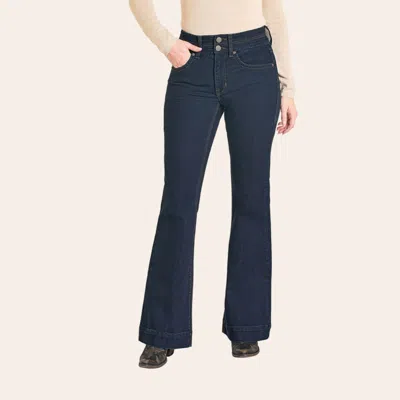 Rock & Roll Cowgirl Women's Dark Wash Welt Pocket Trouser Jeans In Blue