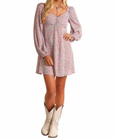 Rock & Roll Denim A-line Mini Dress In Mint In Multi