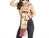 Rock & Roll Denim Aztec Scarf Set In Eggshell In White