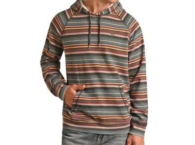 Rock & Roll Denim Blended Hoodie In Red/multi