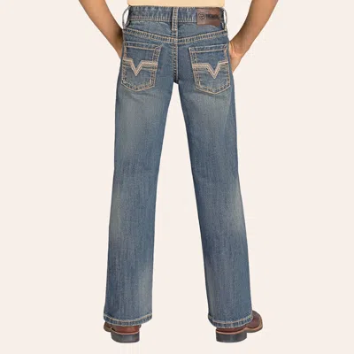 Rock & Roll Denim Boy's Medium Wash Rope Stitch Embroidered Bootcut Jeans