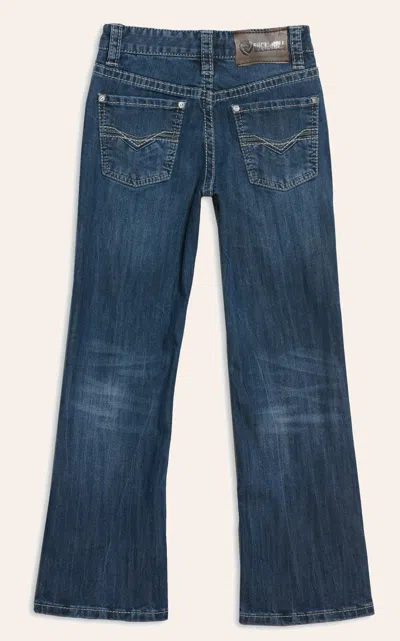Rock & Roll Rock And Roll Denim Boy's Reflex Bb Gun Dark Wash Boot Cut Jeans In Blue