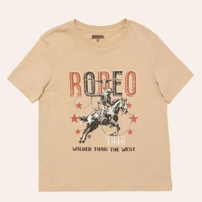 Rock & Roll Denim Boys' Cream Rodeo Rider Graphic T-shirt In White