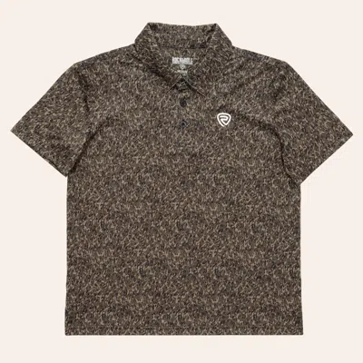 Rock & Roll Denim Boys' Dark Brown Camo Print Polo Shirt