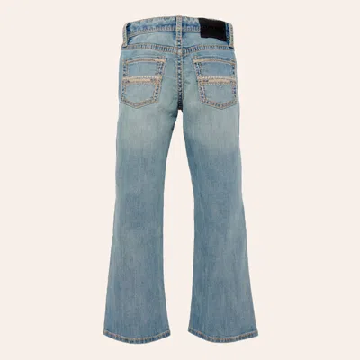 Rock & Roll Kids' Denim Boys' Light Wash Rope Stitched Bootcut Jeans In Blue