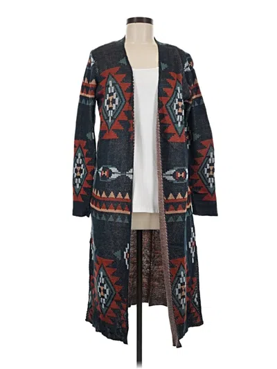 Pre-owned Rock & Roll Denim Cardigan Sweater In Blue