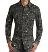 Rock & Roll Denim Classic Fit Reflex Conversational Snap Shirt In Steel