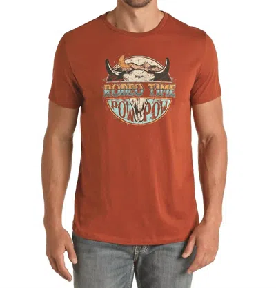 Rock & Roll Denim Dale Brisby Rodeo Time Tee In Rust In Orange