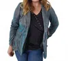 Rock & Roll Denim Glitter Bundle Blazer In Metallic Teal In Multi