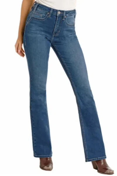 Rock & Roll Denim High Rise Bootstitch Pocket Bootcut Jean In Medium Wash In Blue
