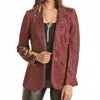 Rock & Roll Denim Iridescent On Fire Fall Blazer In Red In Red
