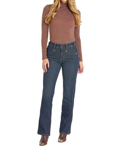Rock & Roll Denim Jacquard High Rise Bootcut Jean In Dark Wash In Multi