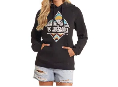 Rock & Roll Denim Longhorn Graphic Hoodie In Black