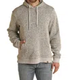 Rock & Roll Denim Melange Knit Hoodie In Grey
