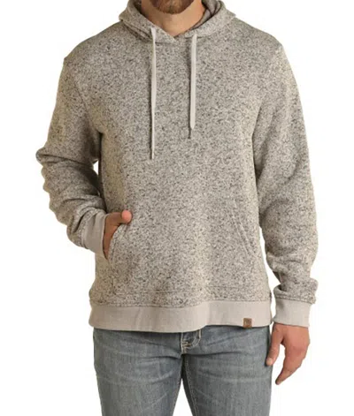 Rock & Roll Denim Melange Knit Hoodie In Grey