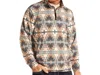 Rock & Roll Denim Men's 1/4 Zip Performance Pullover In Teal/multi