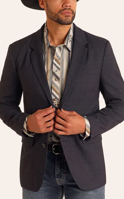 Rock & Roll Denim Men's Black Plaid Sports Coat