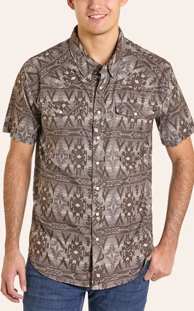 Rock & Roll Denim Men's Brown Aztec Print Western Shirt