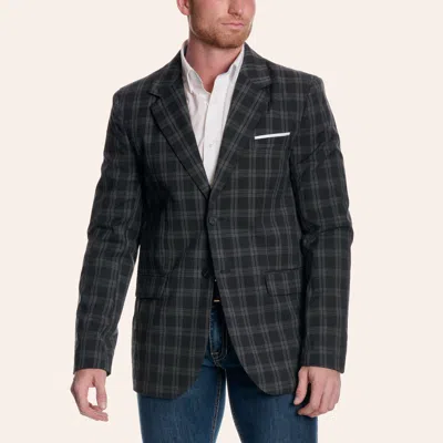 Rock & Roll Denim Men's Charcoal Plaid Print Sport Coat In Gray