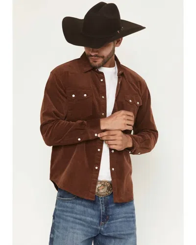 Rock & Roll Denim Men's Corduroy Long Sleeve Snap Western Shirt In Brown