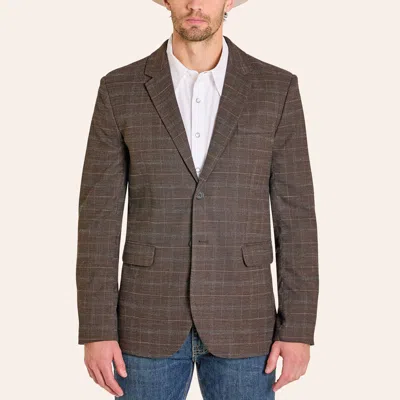 Rock & Roll Denim Men's Dark Brown Plaid Sport Coat