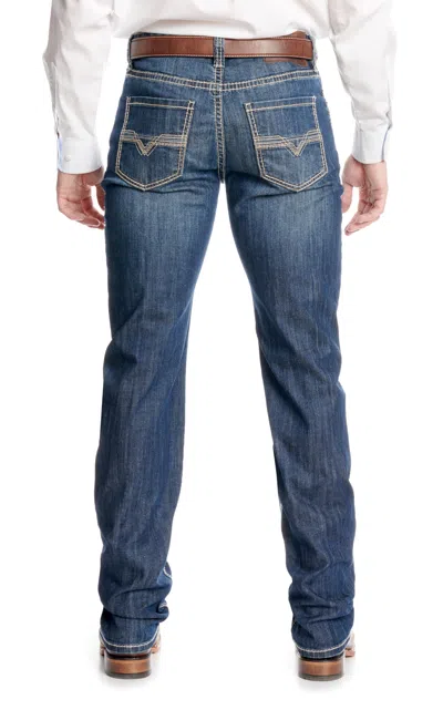 Rock & Roll Denim Men's Double Barrel Dark Wash Relaxed Stackable Boot Cut Jeans In Blue